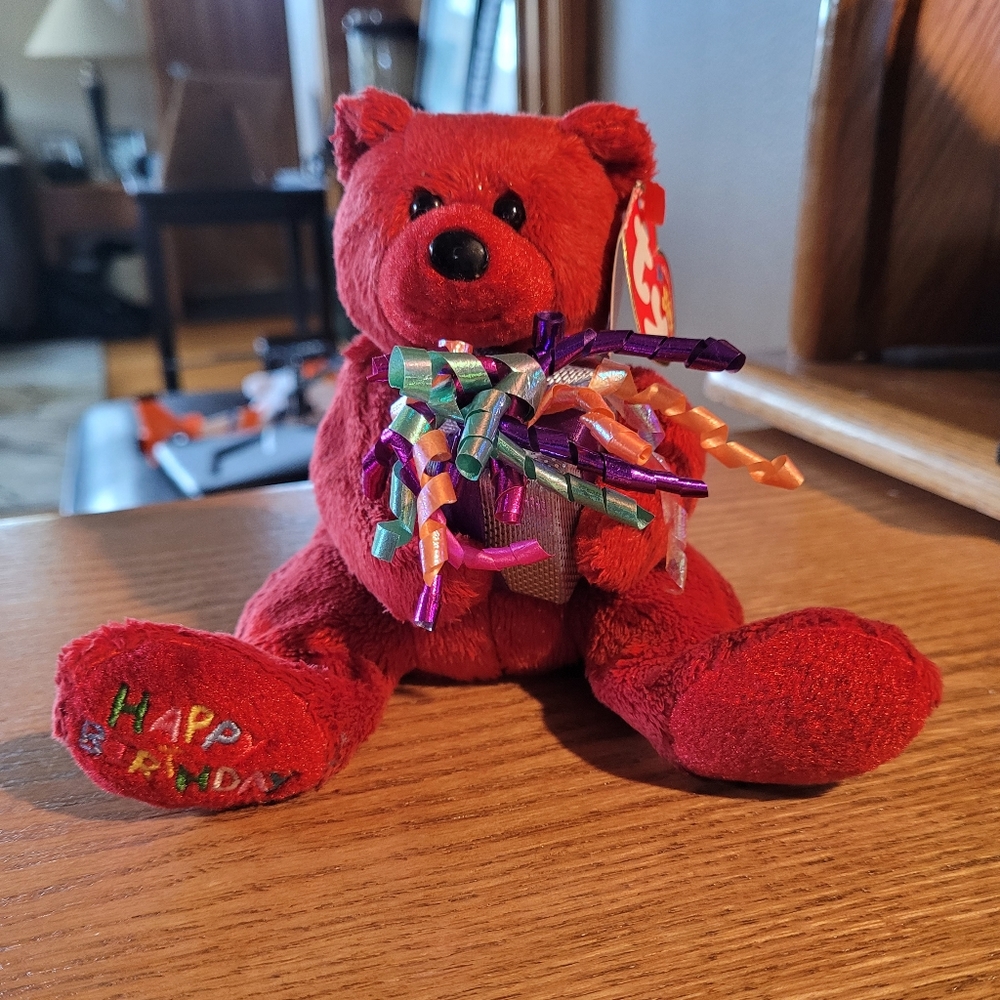 Happy Birthday Ty Beanie Bear, NWT